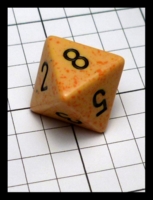 Dice : Dice - 8D - Chessex Yellow and Orange Speckle with Black Numerals - POD Aug 2015